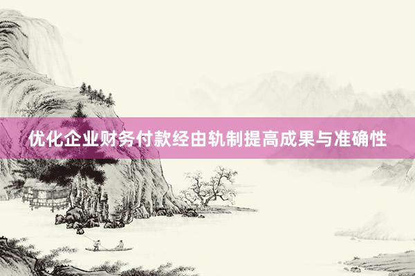 优化企业财务付款经由轨制提高成果与准确性